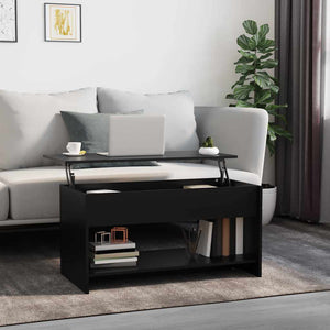 Schwarzer Couchtisch mit Stauraum