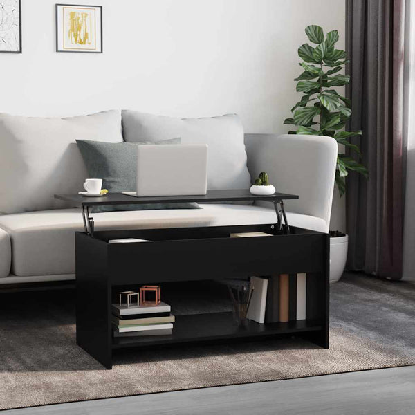 Schwarzer Couchtisch mit Stauraum