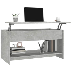 vidaXL Table basse gris béton 102x50x52,5 cm bois d'ingénierie