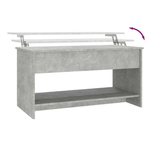 vidaXL Table basse gris béton 102x50x52,5 cm bois d'ingénierie