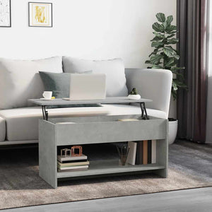 vidaXL Table basse gris béton 102x50x52,5 cm bois d'ingénierie