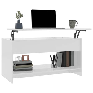 Couchtisch Hochglanz Weiß 102x50 cm
