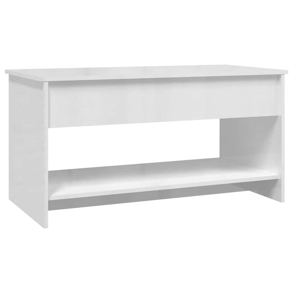 Couchtisch Hochglanz Weiß 102x50 cm