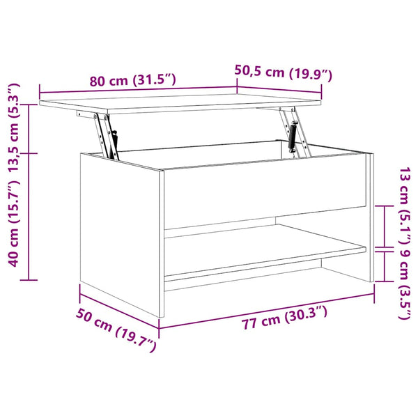 Schwarzer Couchtisch 80x50 cm