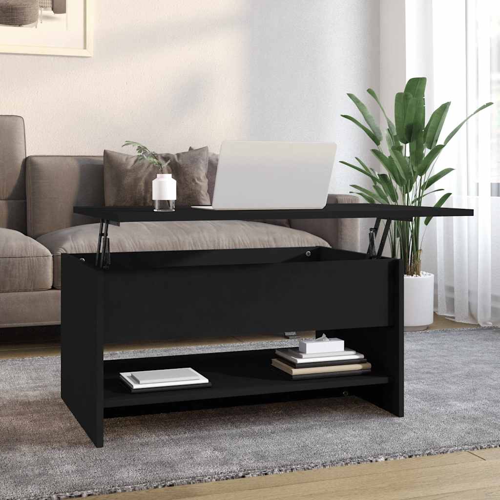 Schwarzer Couchtisch 80x50 cm