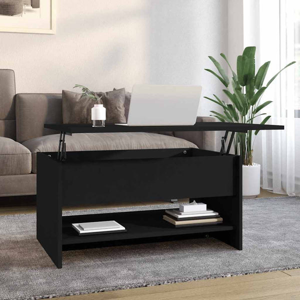 Schwarzer Couchtisch 80x50 cm