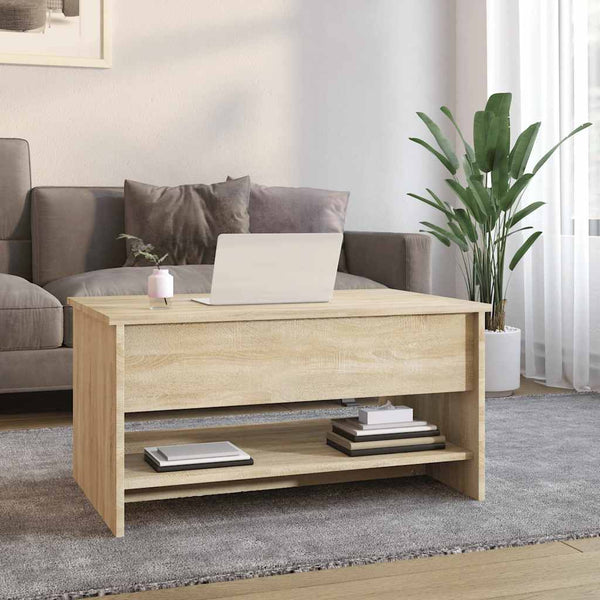 Sonoma Eiche Couchtisch mit Stauraum 80x50 cm
