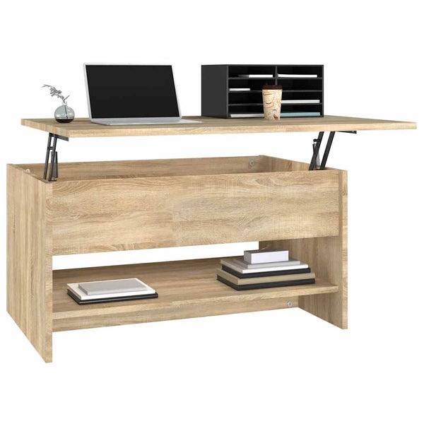 Sonoma Eiche Couchtisch mit Stauraum 80x50 cm