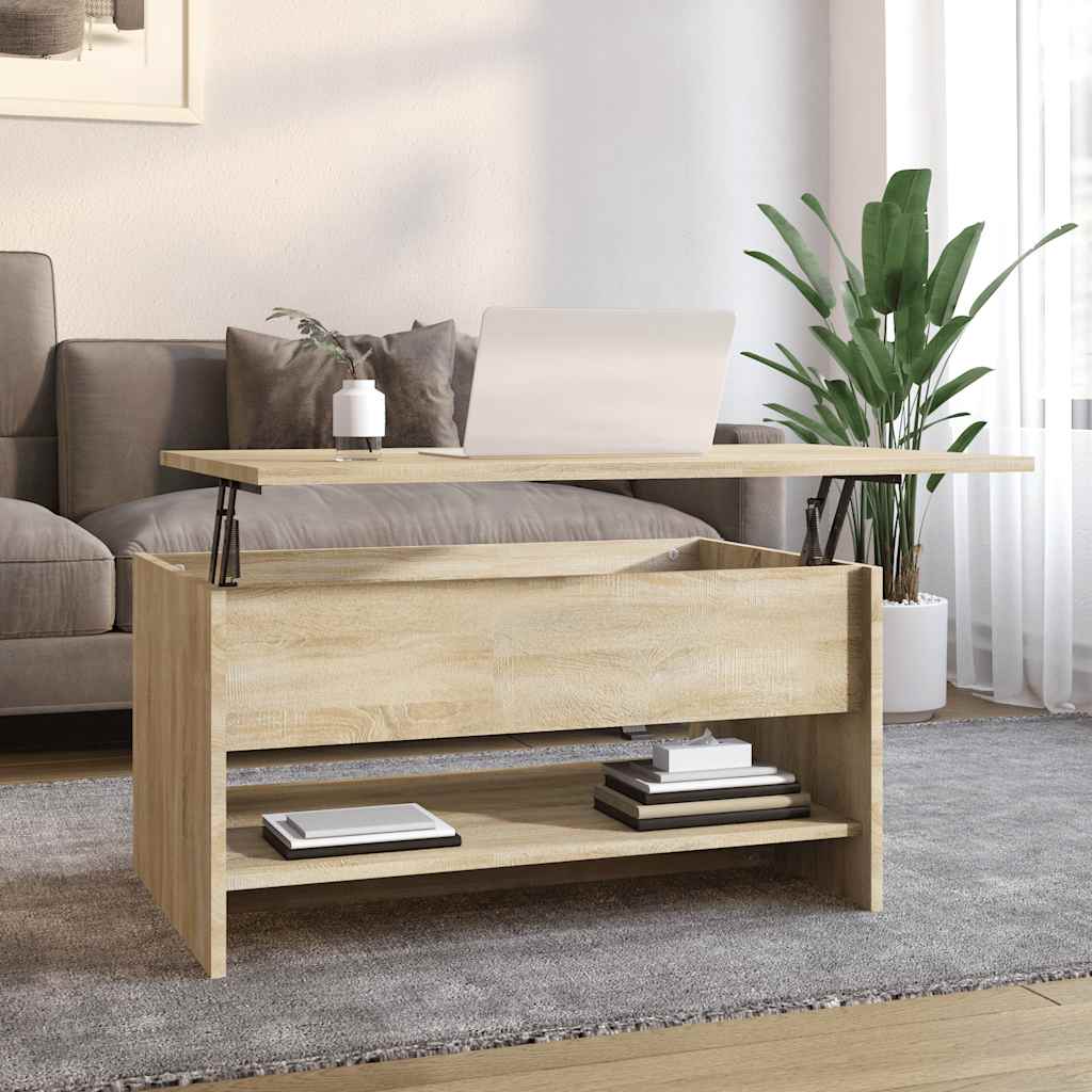 Sonoma Eiche Couchtisch mit Stauraum 80x50 cm