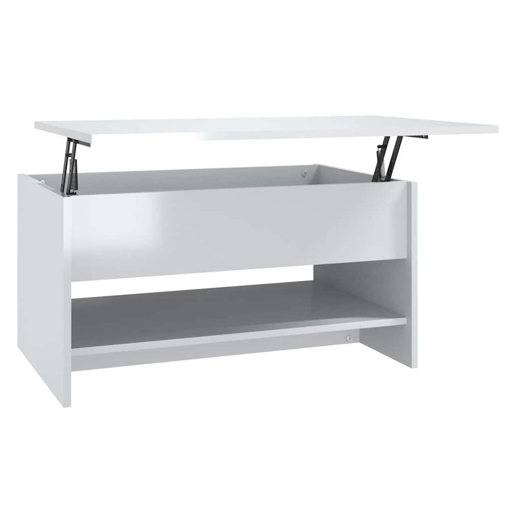 vidaXL Table basse blanc brillant 80x50x40 cm aggloméré