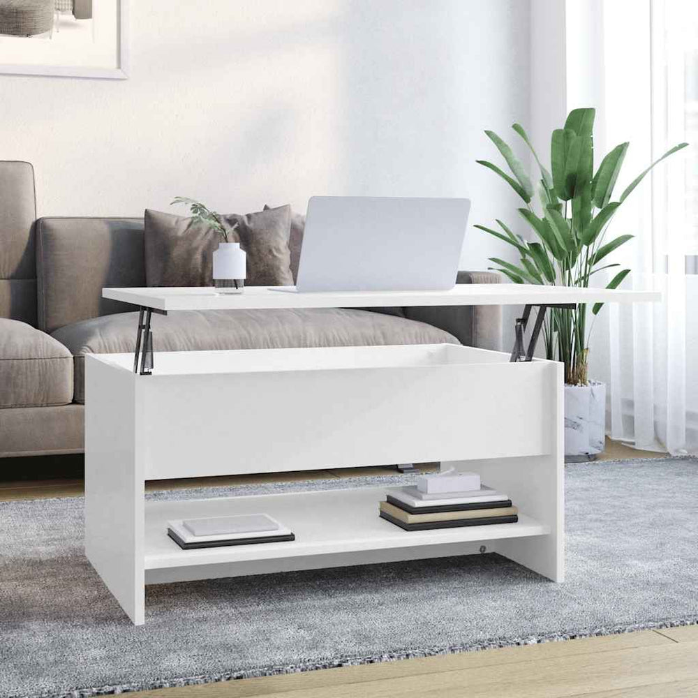 vidaXL Table basse blanc brillant 80x50x40 cm aggloméré