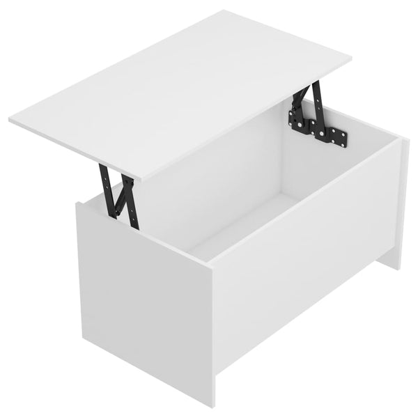 Weißer Couchtisch mit Stauraum 102 cm