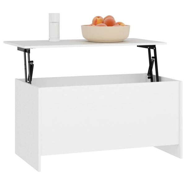 Weißer Couchtisch mit Stauraum 102 cm