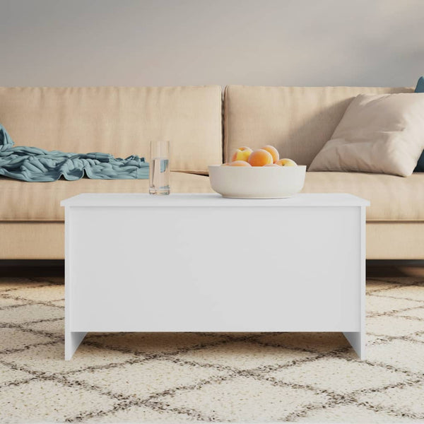 Weißer Couchtisch mit Stauraum 102 cm