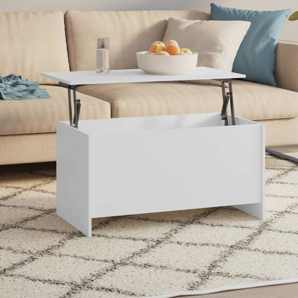 vidaXL Table basse Blanc 102x55,5x52,5 cm Bois d'ingénierie