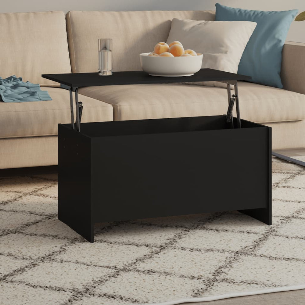 vidaXL Table basse noire 102x55,5x52,5 cm en bois d'ingénierie