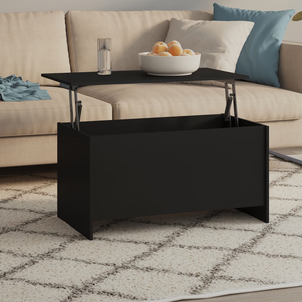 Schwarzer Couchtisch mit Stauraum