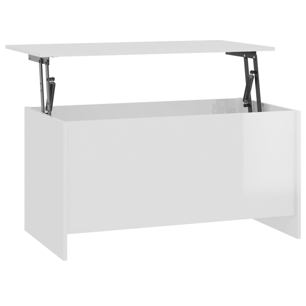 vidaXL Table basse Blanc brillant 102x55,5x52,5 cm Bois d'ingénierie
