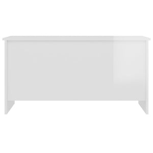 Hochglanz Couchtisch Weiß, 102 cm