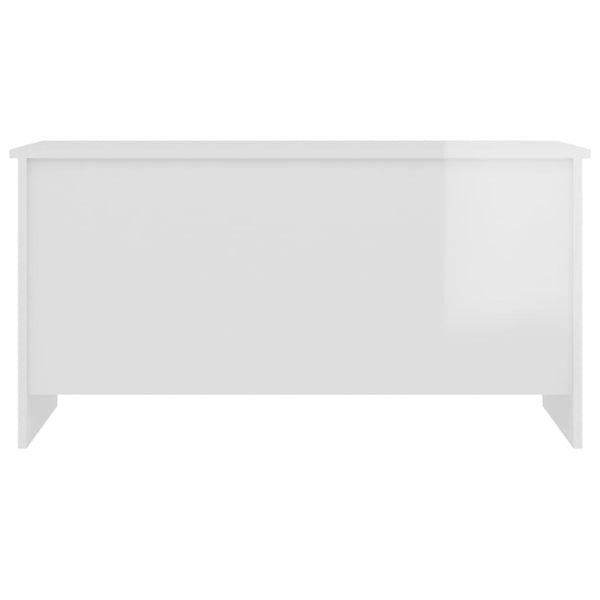Hochglanz Couchtisch Weiß, 102 cm