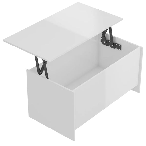 Hochglanz Couchtisch Weiß, 102 cm