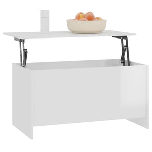 Hochglanz Couchtisch Weiß, 102 cm