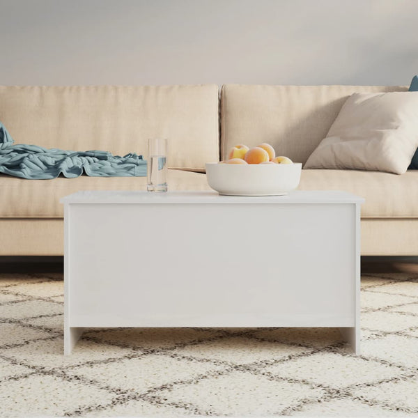 Hochglanz Couchtisch Weiß, 102 cm
