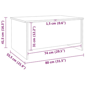 Betongrauer Couchtisch mit Stauraum