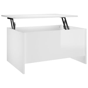 Hochglanz Couchtisch Weiß, 80 cm