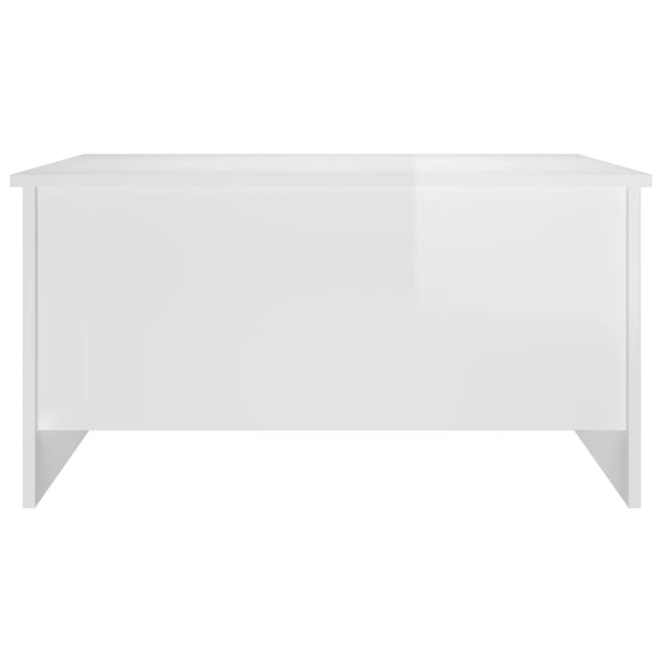 Hochglanz Couchtisch Weiß, 80 cm