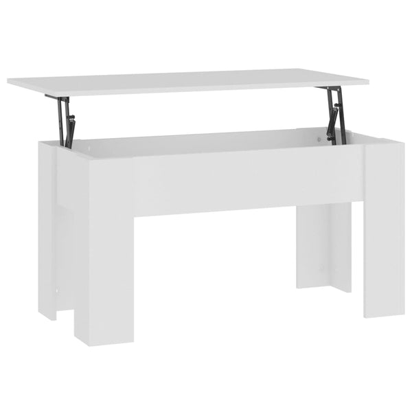 Weißer Couchtisch aus Holzwerkstoff, 101 cm