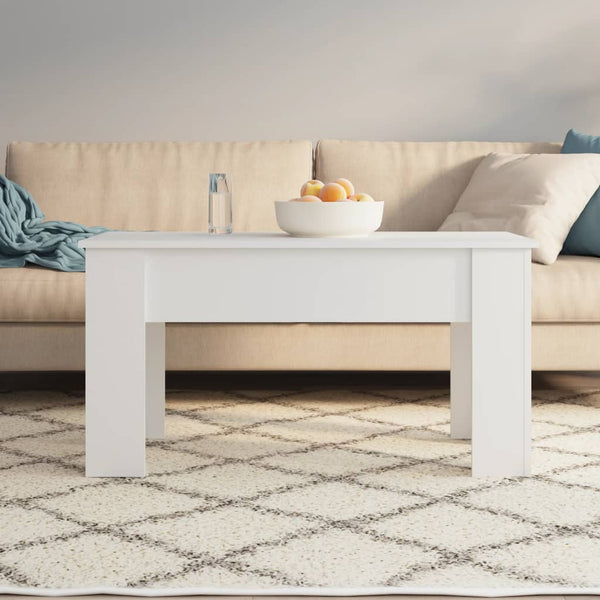 Weißer Couchtisch aus Holzwerkstoff, 101 cm
