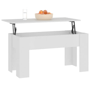 Weißer Couchtisch aus Holzwerkstoff, 101 cm
