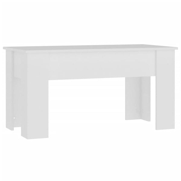 Weißer Couchtisch aus Holzwerkstoff, 101 cm
