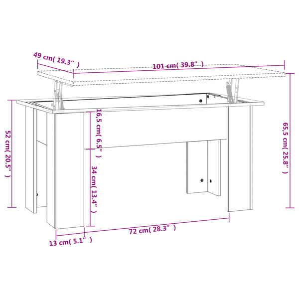 Couchtisch Sonoma Eiche 101x49 cm