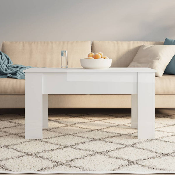 Couchtisch Hochglanz Weiß 101x49 cm