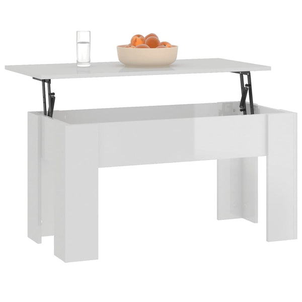 Couchtisch Hochglanz Weiß 101x49 cm