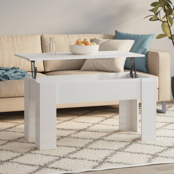Couchtisch Hochglanz Weiß 101x49 cm