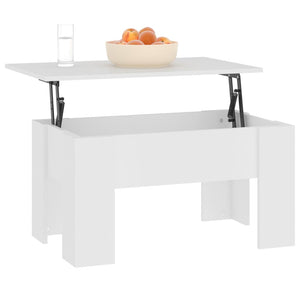 Weißer Couchtisch mit Stauraum, 79x49 cm