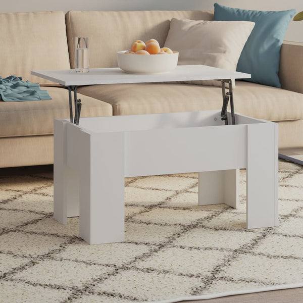 Weißer Couchtisch mit Stauraum, 79x49 cm