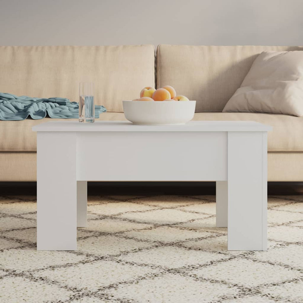 vidaXL Table basse blanc 79x49x41 cm Bois d'ingénierie