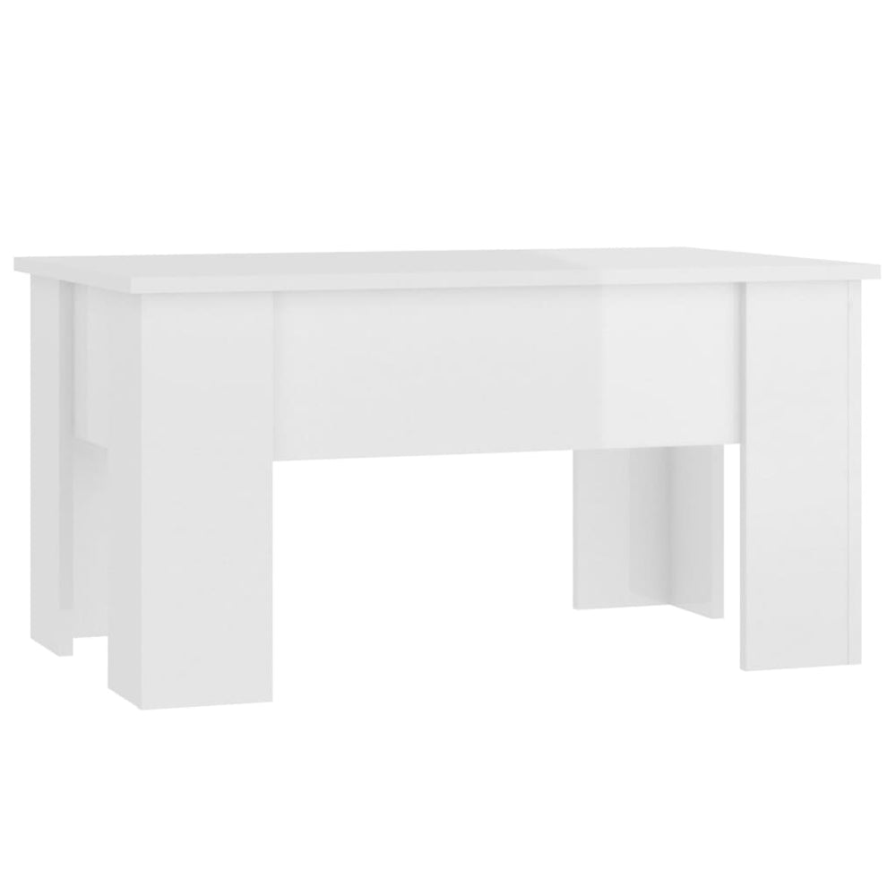 vidaXL Table basse Blanc brillant 79x49x41 cm Bois d'ingénierie