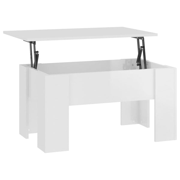 Hochglanz Couchtisch Weiß 79x49 cm
