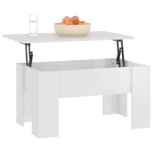 Hochglanz Couchtisch Weiß 79x49 cm