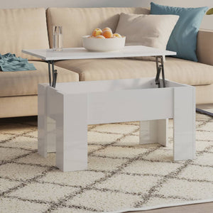 Hochglanz Couchtisch Weiß 79x49 cm