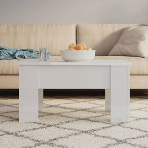 Hochglanz Couchtisch Weiß 79x49 cm