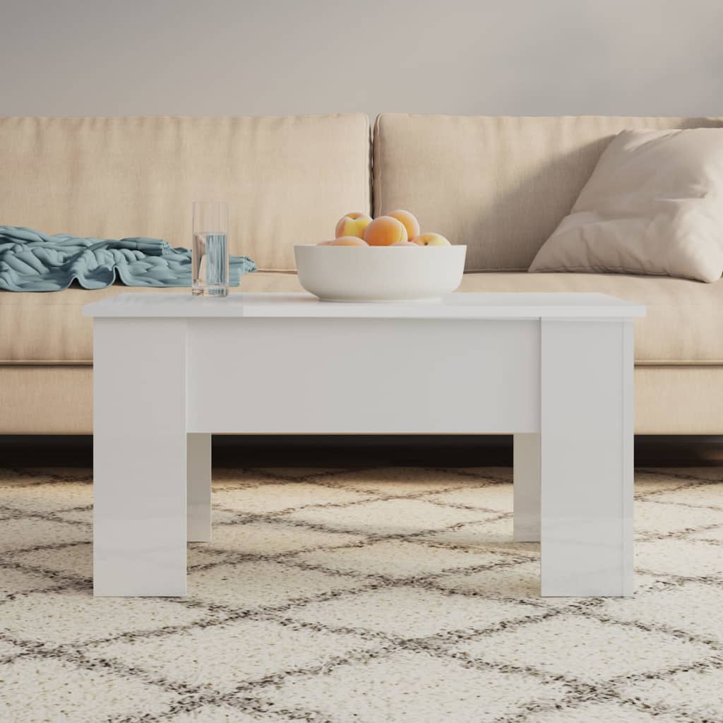 Hochglanz Couchtisch Weiß 79x49 cm