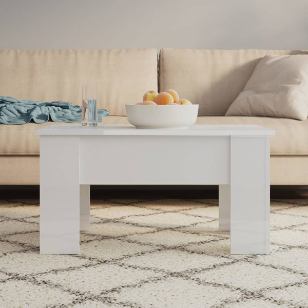 Hochglanz Couchtisch Weiß 79x49 cm