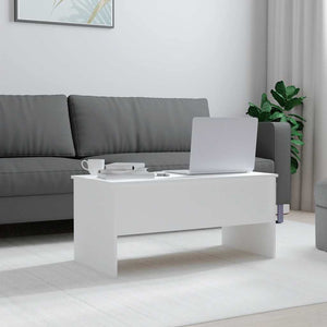 Weißer Couchtisch aus Holzwerkstoff 102x50,5 cm