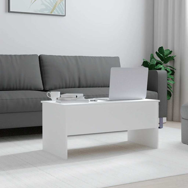 Weißer Couchtisch aus Holzwerkstoff 102x50,5 cm